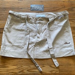 VINTAGE O'NEIL DRAWSTRING KHANKI TAN SKIRT SIZE 7